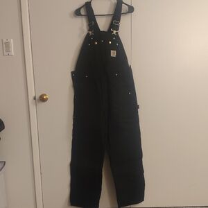 Carhartt Black Doubleduck Overalls with Brass Details